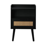 Oikiture 2X Bedside Table Drawer Side Table Rattan