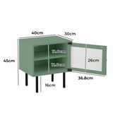 Oikiture Bedside Tables Storage Cabinet Wood Green