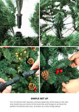 *FREE NATIONWIDE SHIPPING*Mazam Christmas Tree 6FT/7FT/8FT Decorations Green with LED Light and Pine Cones