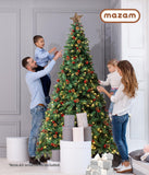 *FREE NATIONWIDE SHIPPING*Mazam Christmas Tree 6FT/7FT/8FT Decorations Green with LED Light and Pine Cones