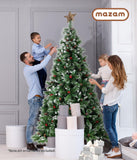 *FREE NATIONWIDE SHIPPING* Mazam Christmas Trees 6FT/7FT/8FT Decorations Green White Snowy