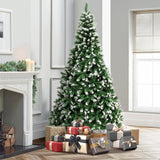 *FREE NATIONWIDE SHIPPING* Mazam Christmas Trees 6FT/7FT/8FT Decorations Green White Snowy