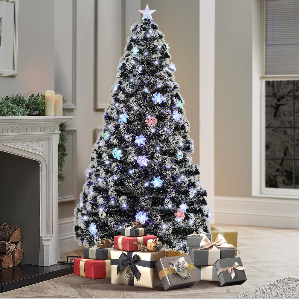 *FREE NATIONWIDE SHIPPING* Mazam Christmas Tree 1.8M 6FT Snowflakes Green with LED lights