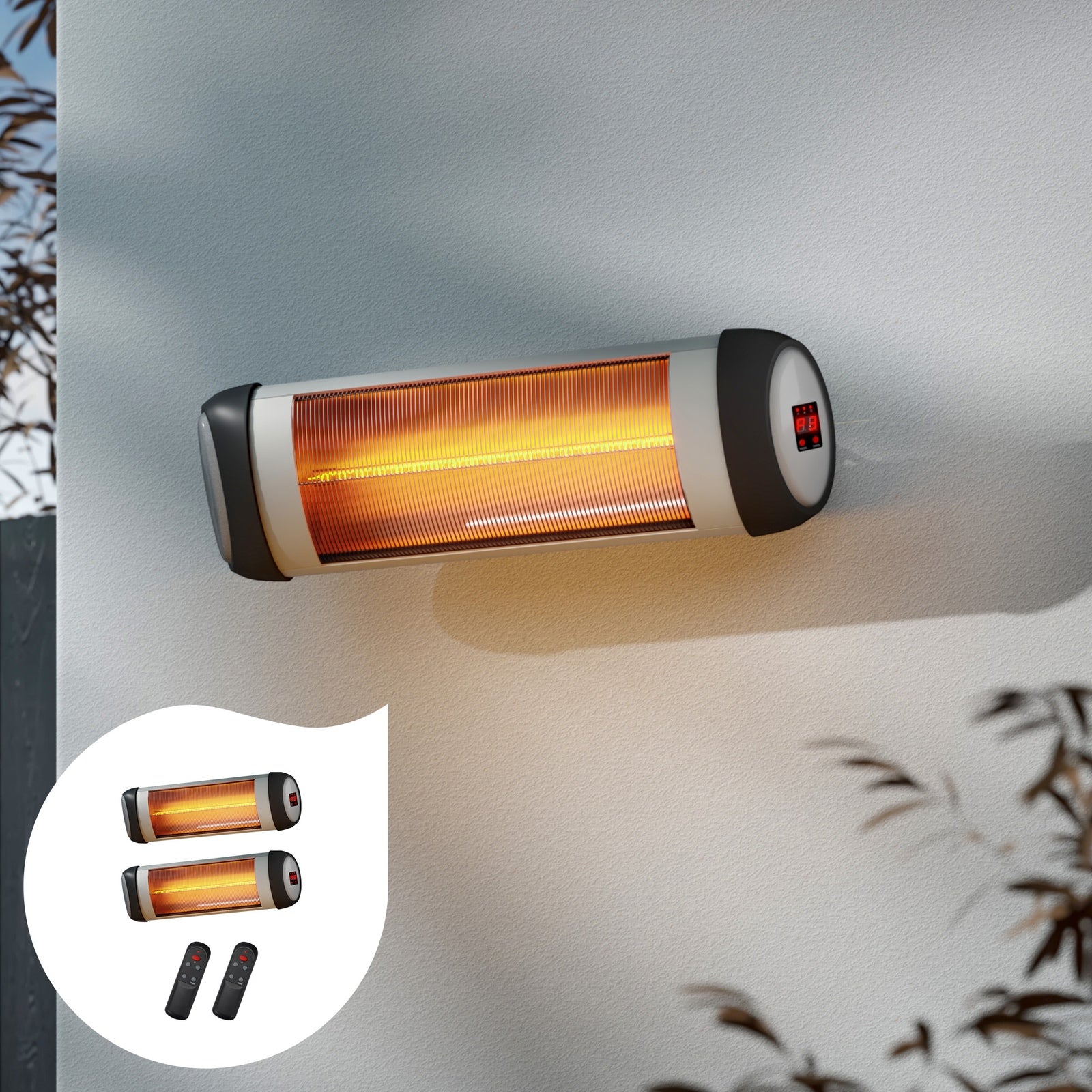 Vevare Electric Strip Infrared Heater Radiant 1500W Remote