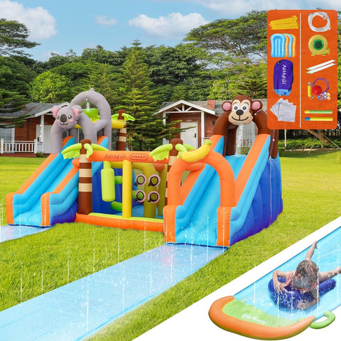 AirMyFun 12 Play Zones Inflatable Animal Theme Jumping Castle