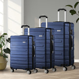 Mazam 3PCS Luggage Set TSA Lock Hard Case Navy