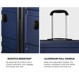 Mazam 3PCS Luggage Set TSA Lock Hard Case Navy