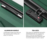 Mazam 2PCS Luggage Set TSA Lock Hard Case Green