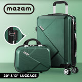 Mazam 2PCS Luggage Set TSA Lock Hard Case Green