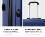 Mazam 2PCS Luggage Set TSA Lock Hard Case Navy