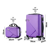 Mazam 2PCS Luggage Set TSA Lock Hard Case Purple