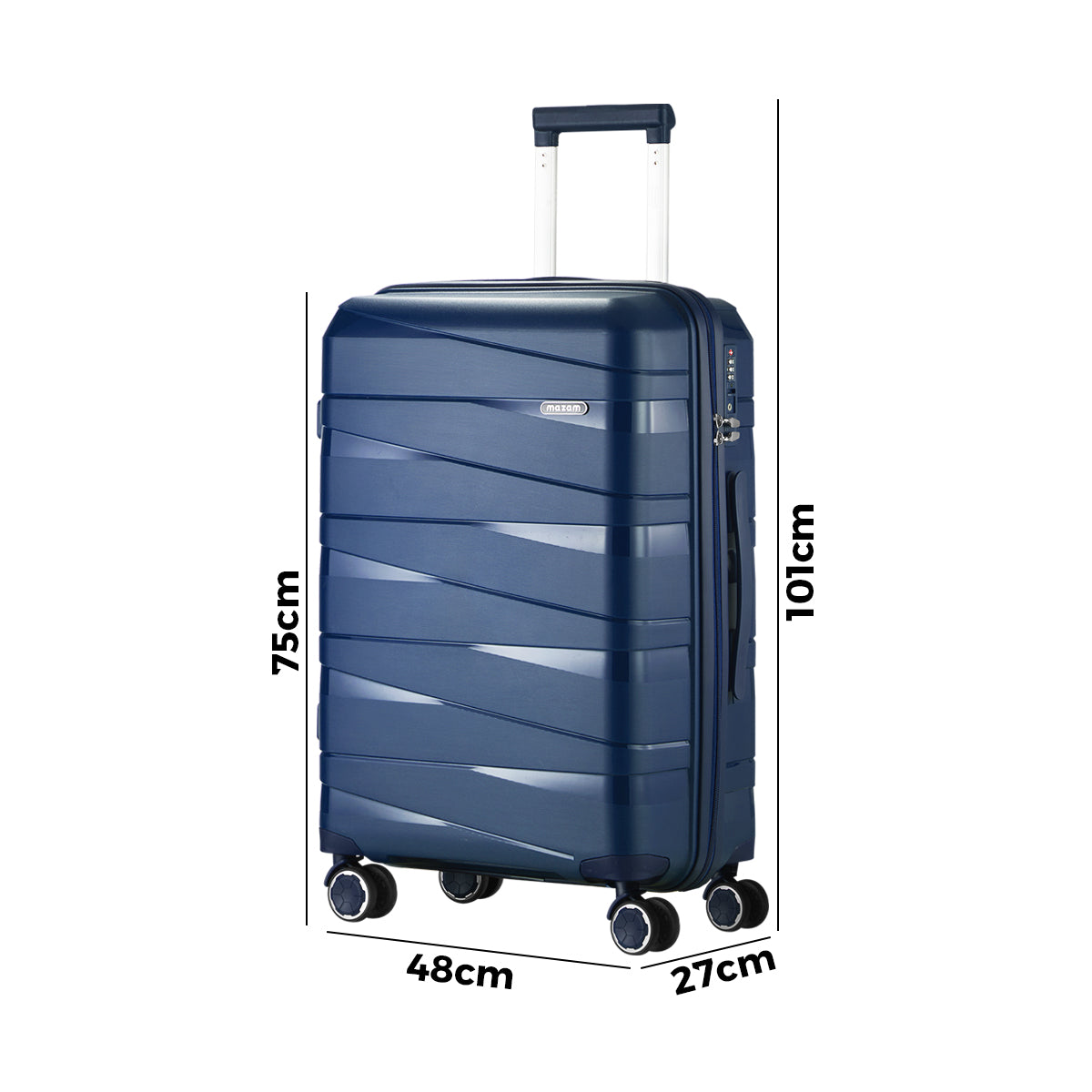 Mazam 28" Luggage Set Travel TSA Lock PP Case Navy