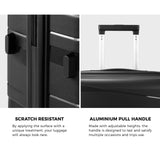 Mazam 3PCS Luggage Set Travel TSA Lock PP Case Black