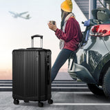 Mazam 3PCS Luggage Set Travel TSA Lock ABS Case Black