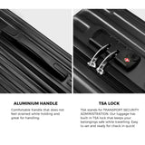 Mazam 3PCS Luggage Set Travel TSA Lock ABS Case Black