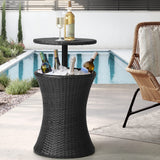 Livsip Rattan Cooler Ice Bucket Table Storage Black