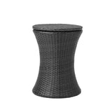 Livsip Rattan Cooler Ice Bucket Table Storage Black