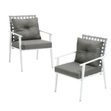 Livsip 2PCS Outdoor Armchairs Rattan Backrest White