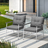 Livsip 2PCS Outdoor Chairs Set Garden Patio Armchair White