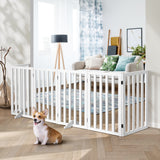 Alopet Wooden Pet Gate Security Door 6-Panel 80cm