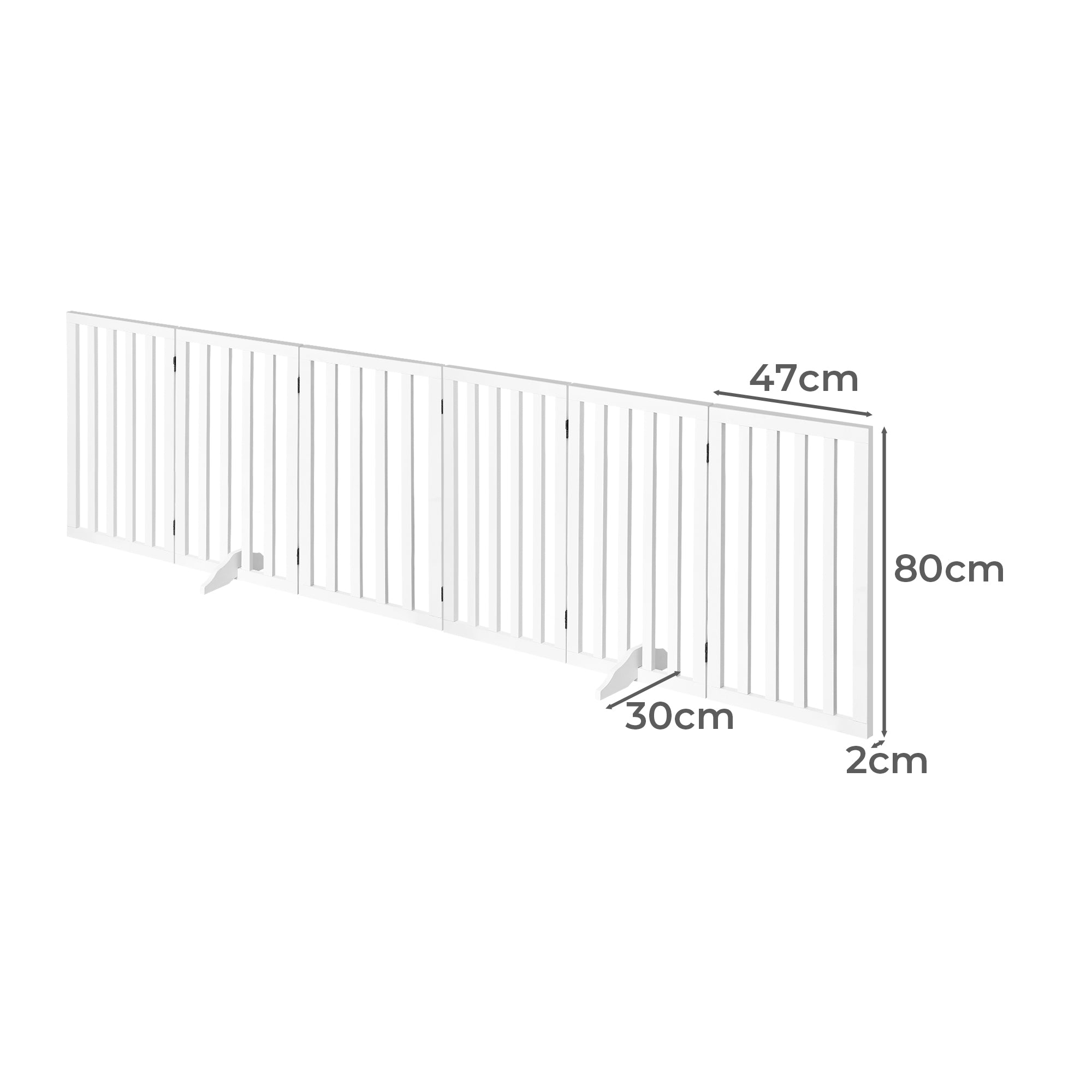 Alopet Wooden Pet Gate Security Door 6-Panel 80cm