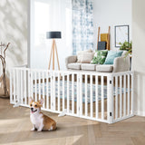 Alopet Wooden Pet Gate Dog Fence 6 Panels