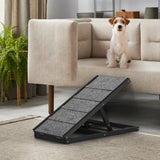 Alopet Dog Pet Ramp Adjustable Height Foldable 70cm Black