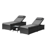 Livsip 2X Sun Lounge with Table Outdoor Set