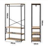 Oikiture Open Wardrobe with Hanging Rail Metal 4 shelves