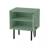 Oikiture Bedside Tables Storage Cabinet Wood Green