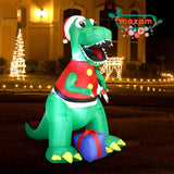 *FREE NATIONWIDE SHIPPING* Mazam Christmas Inflatable Dinosaur 1.8M Xmas LED Lights Outdoor Decoration